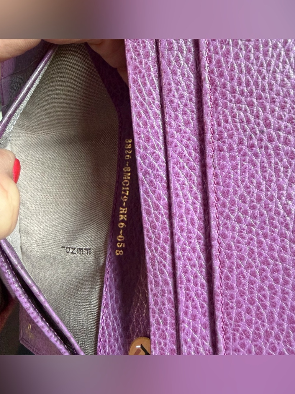 Fendi purple pebbled leather wallet - Picture 8 of 16